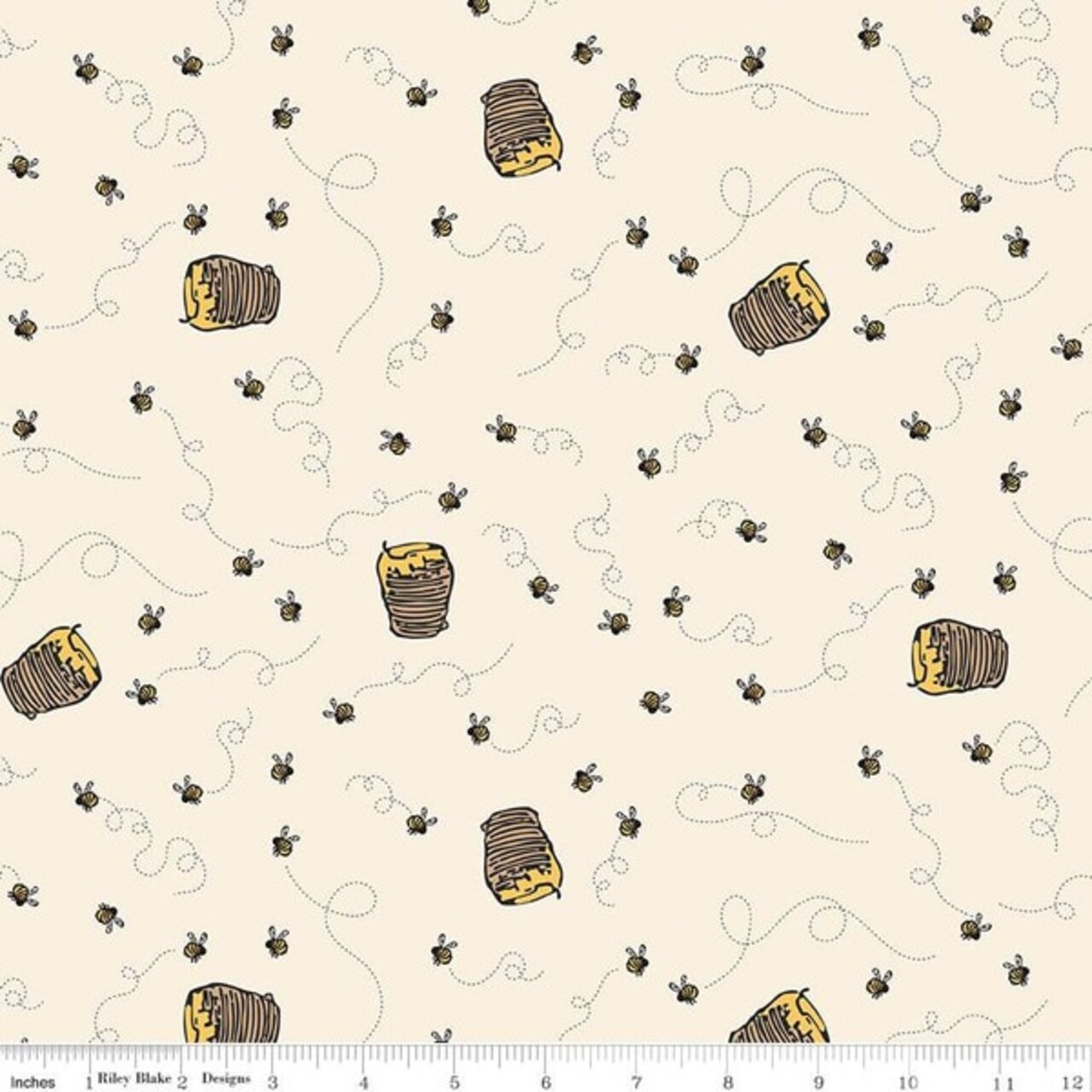 Bees in Cream (c17004-cream) | Winnie the Pooh | Echo Park Paper Co. | Riley Blake